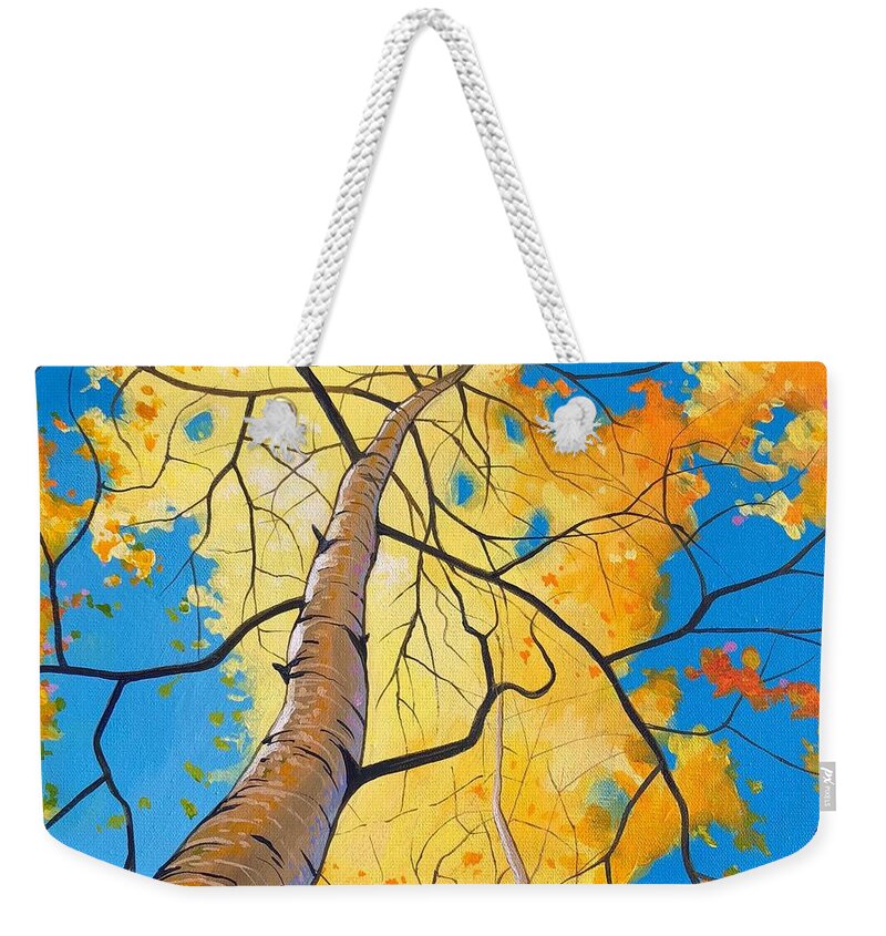 Aspen Weekender Tote Bag featuring the painting Summer Moved On by Hunter Jay