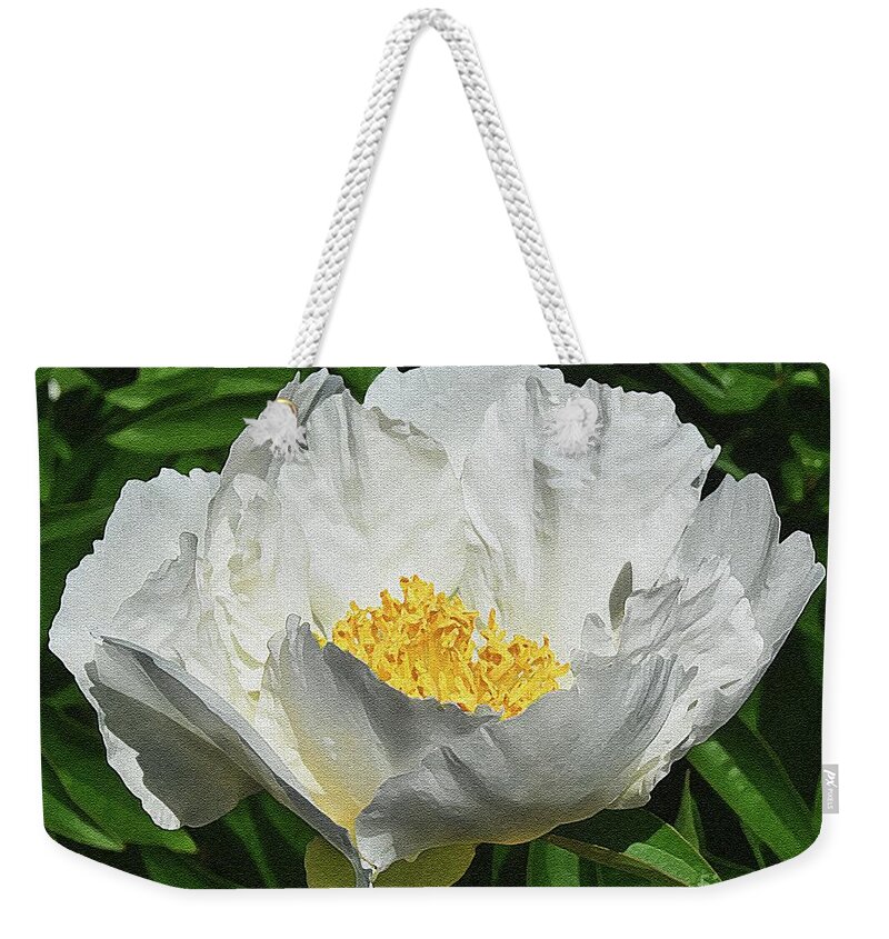 Diane Berry Weekender Tote Bag featuring the painting Summer Peony Painted by Diane E Berry
