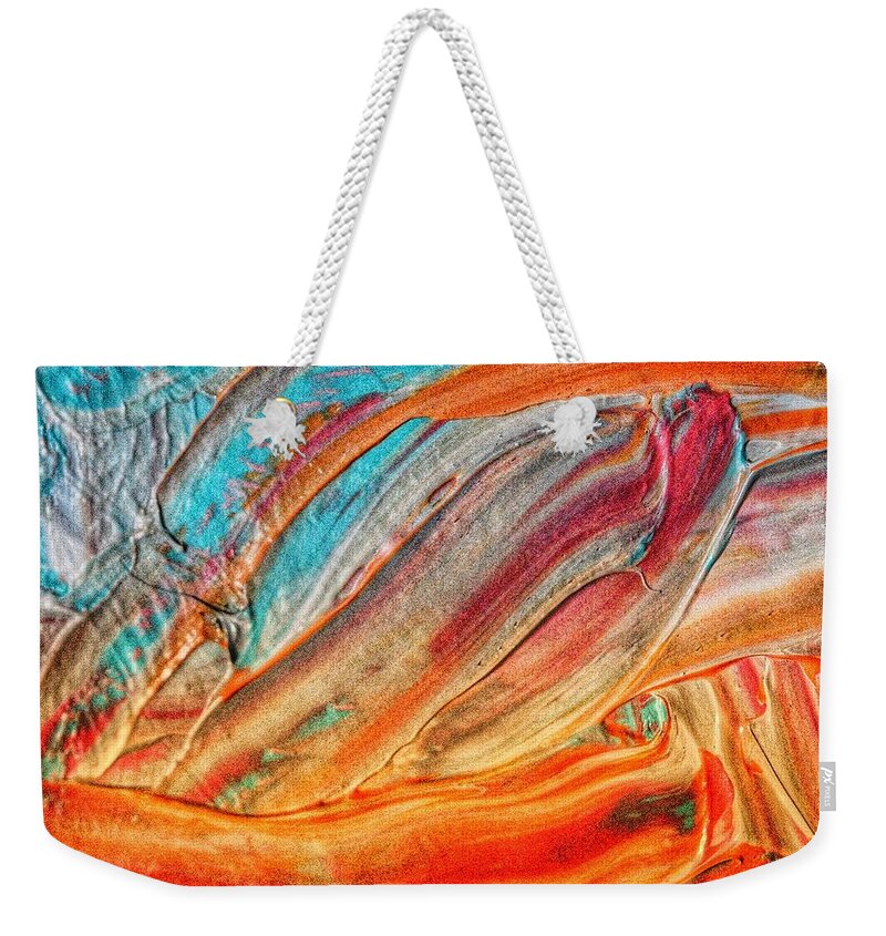 Acrylics Painting Weekender Tote Bag featuring the painting Summer Sunset by Bonnie Bruno