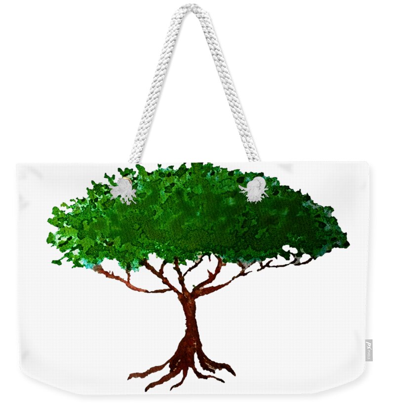 Summer Weekender Tote Bag featuring the painting Summer Tree Watercolor with Transparent Background by Delynn Addams