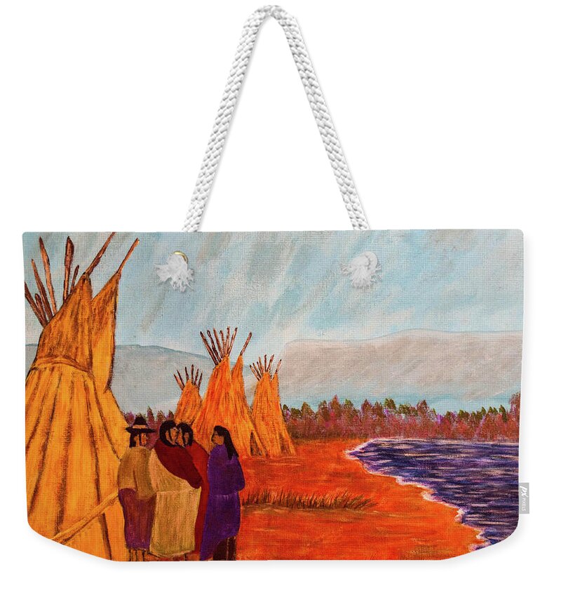 Summer Weekender Tote Bag featuring the painting Summer Vacation by Randy Sylvia