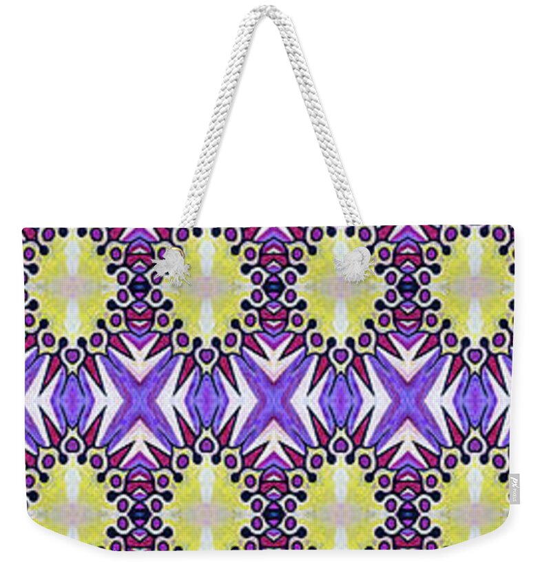 Random Weekender Tote Bag featuring the mixed media Sun Abstract by Terry Rowe