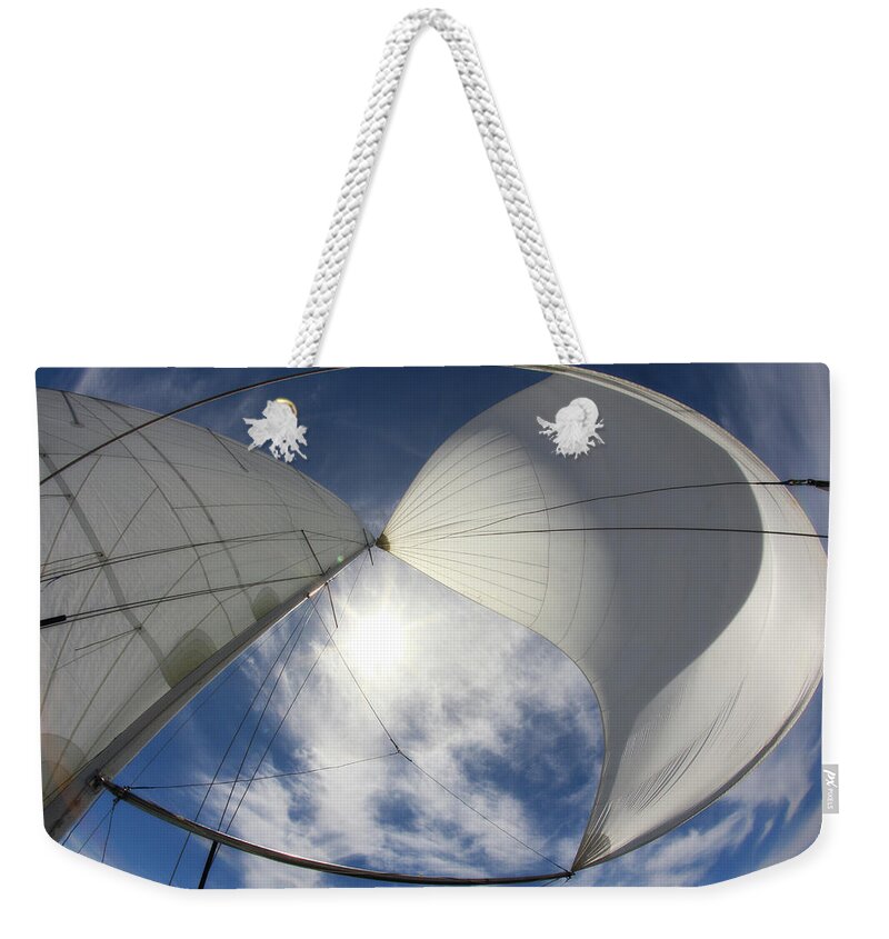 Freight Transportation Weekender Tote Bag featuring the photograph Sun And Sails by Komisar