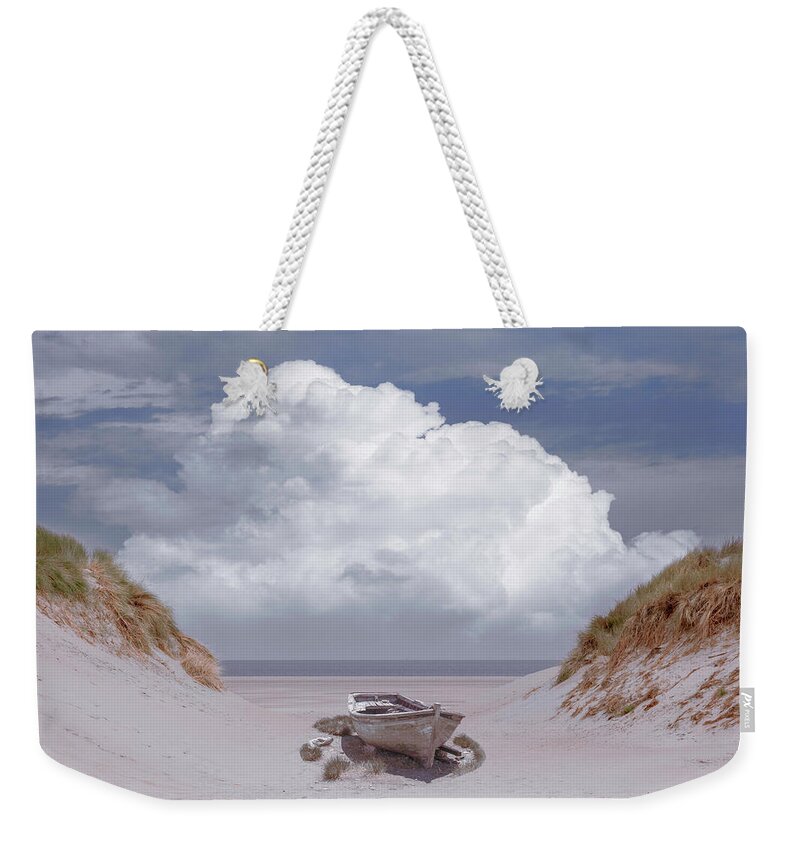 Boats Weekender Tote Bag featuring the photograph Sun Beached in the Dunes by Debra and Dave Vanderlaan