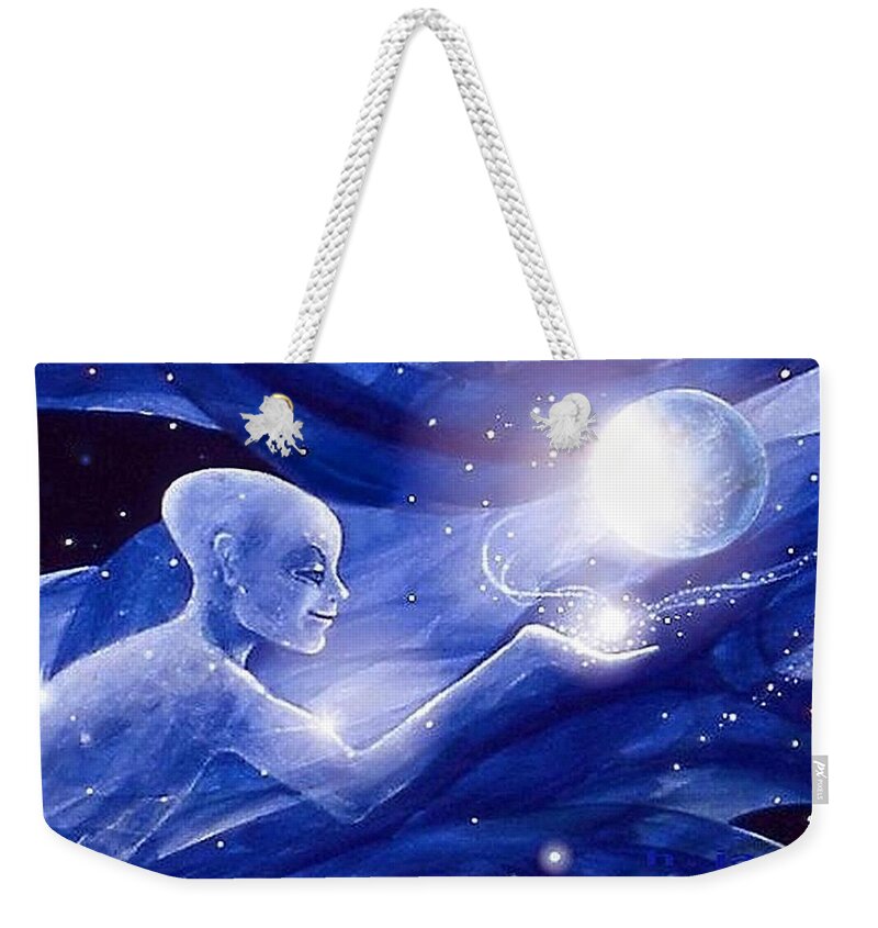Creator Weekender Tote Bag featuring the painting Sun  Creator by Hartmut Jager