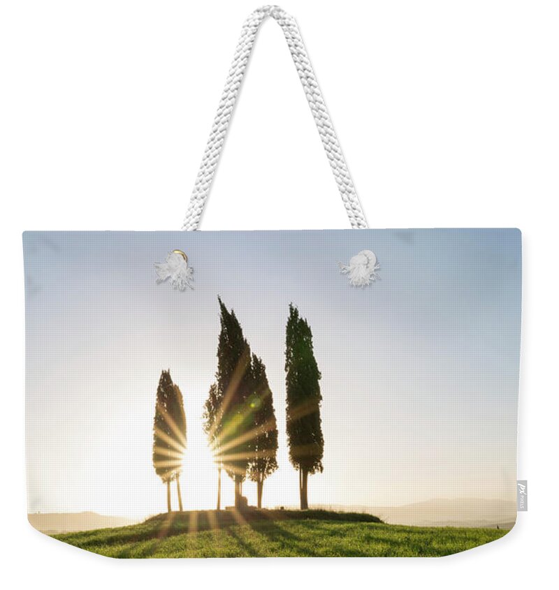 April Weekender Tote Bag featuring the photograph Sun of Val d'Orcia by Francesco Riccardo Iacomino