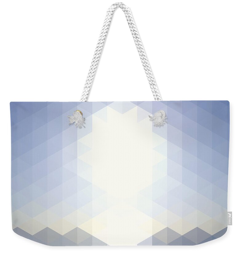 Scenics Weekender Tote Bag featuring the digital art Sun Over The Sea - Abstract Geometric by Bgblue