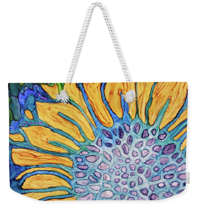 Sunflower Weekender Tote Bag featuring the painting Sunflower by Winona's Sunshyne