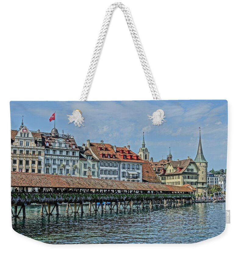 Lucerne Weekender Tote Bag featuring the photograph Sunny afternoon in Lucerne by Patricia Caron