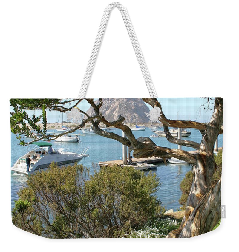 Morro Bay Weekender Tote Bag featuring the photograph Sunny Day at Morro Bay by Michael Rock