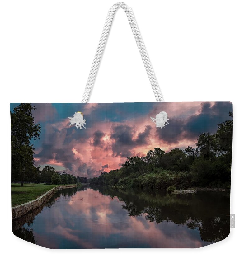 Sunrise Weekender Tote Bag featuring the photograph Sunrise on the River by G Lamar Yancy