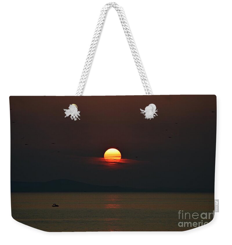 Sunset Weekender Tote Bag featuring the photograph Sunset @ Zadar by Thomas Schroeder