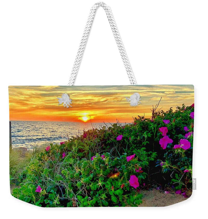 Beach Weekender Tote Bag featuring the photograph Sunset at Campground Beach by Frank Winters