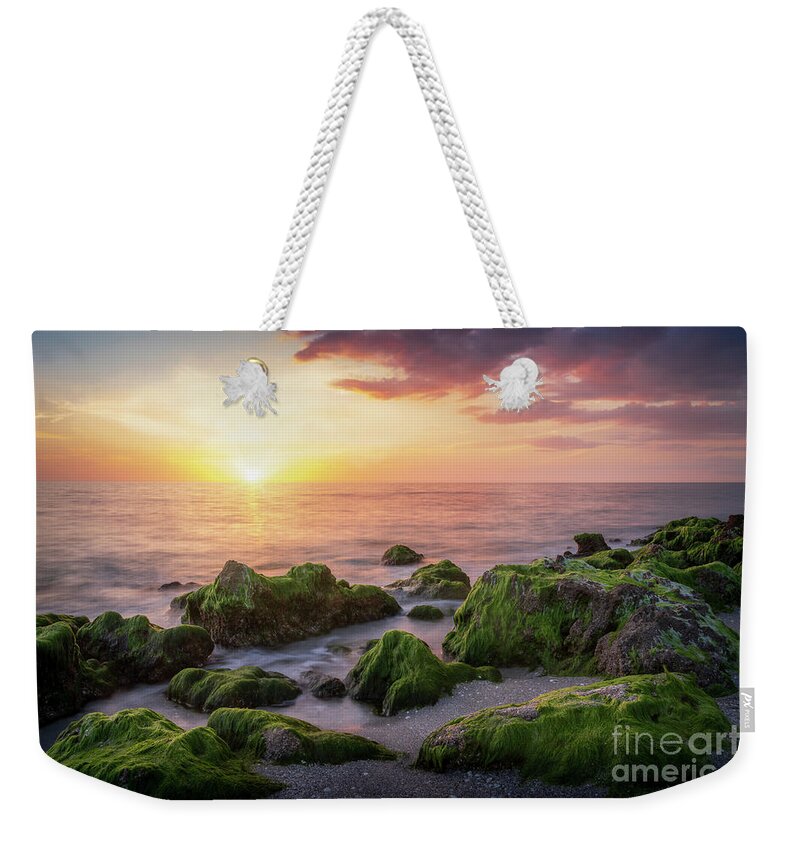 Ambient Light Weekender Tote Bag featuring the photograph Sunset at Caspersen Beach, Florida by Liesl Walsh