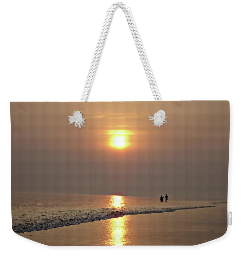 Tranquility Weekender Tote Bag featuring the photograph Sunset At Digha by Image By Anjan05