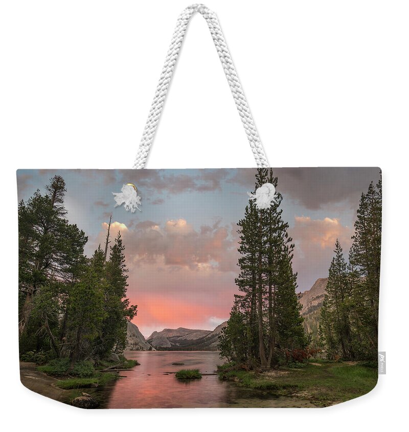 00574870 Weekender Tote Bag featuring the photograph Lake Tenaya Sunset, Yosemite by Tim Fitzharris