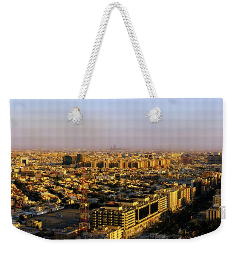 Panoramic Weekender Tote Bag featuring the photograph Sunset At Riyadh by Ayman Aljammaz
