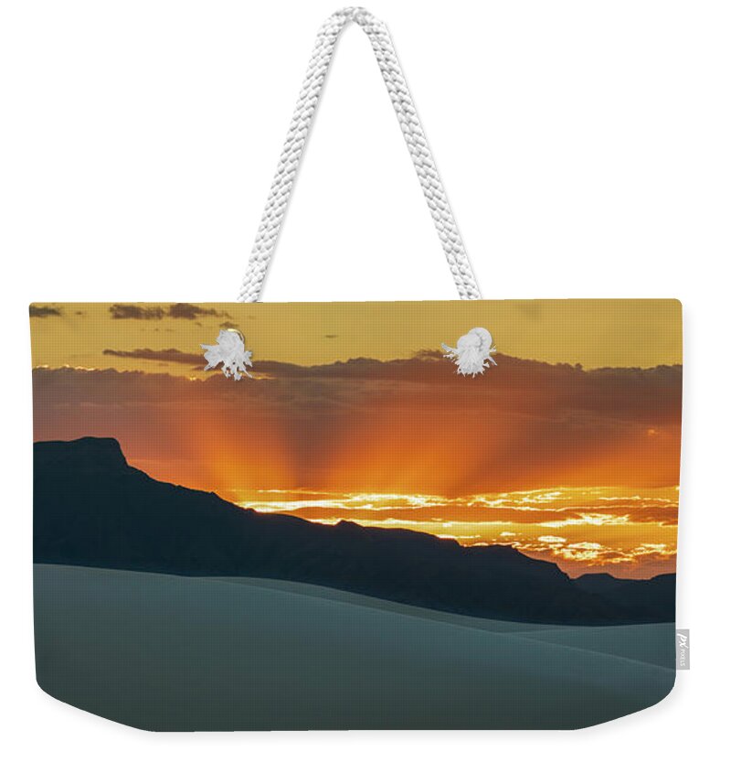 White Sands National Monument Weekender Tote Bag featuring the photograph Sunset At White Sands by Doug Sturgess
