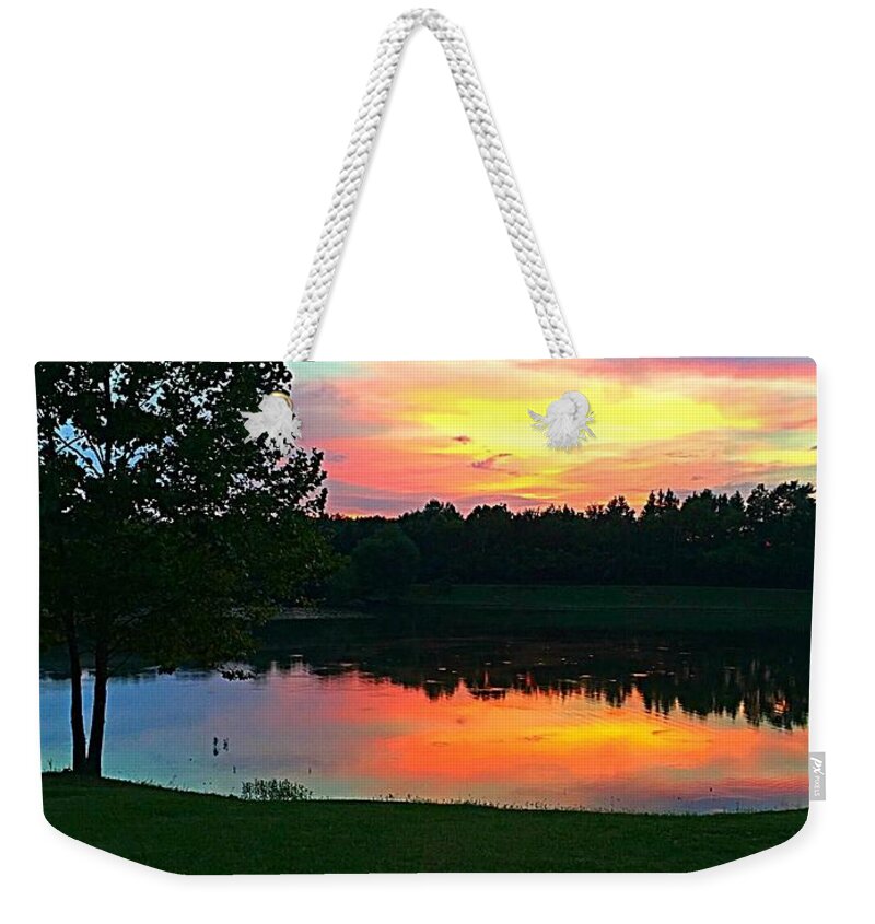 Colorful Sunset Weekender Tote Bag featuring the photograph Sunset by Colette Lee