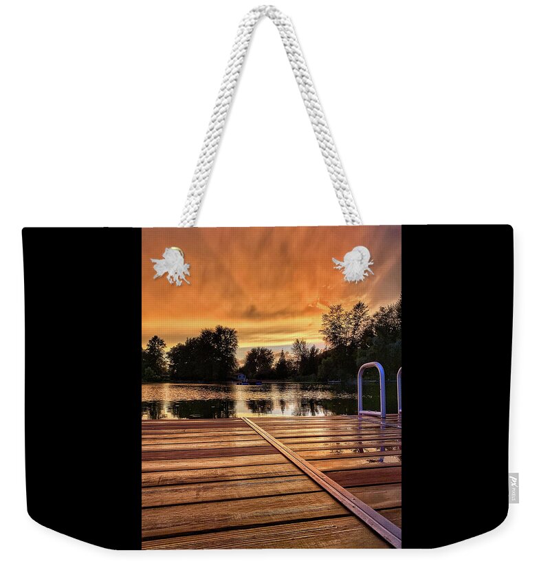 Sunset Weekender Tote Bag featuring the photograph Sunset Embers by Jill Love