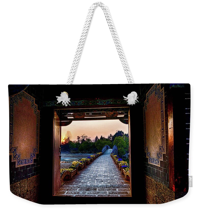 Tranquility Weekender Tote Bag featuring the photograph Sunset In An Old Bridge by W.c.l.
