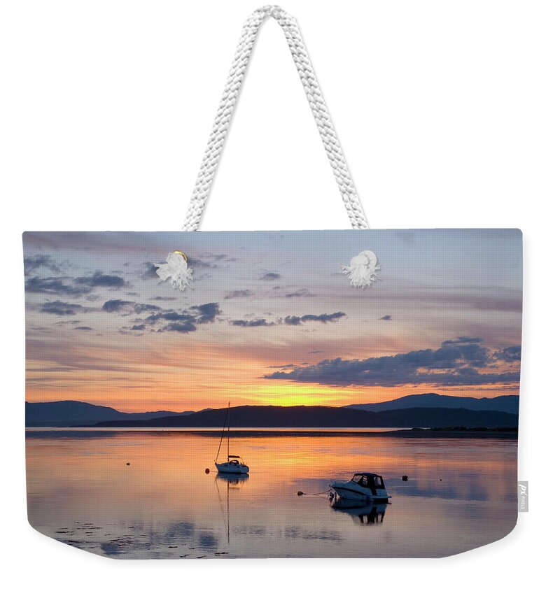 Scenics Weekender Tote Bag featuring the photograph Sunset Over Bay, Connel, Argyll & Bute by David C Tomlinson