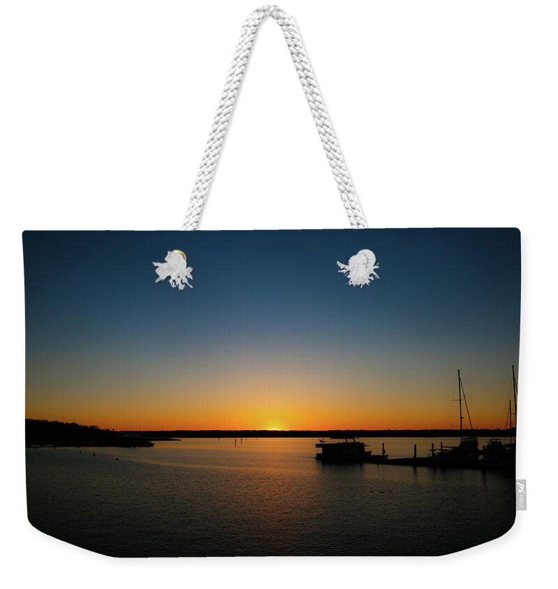Sunset Weekender Tote Bag featuring the photograph Sunset over the Potomac by Lora J Wilson