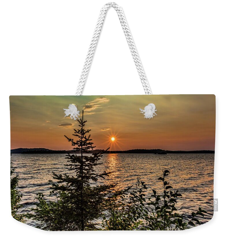 Dog Lake Weekender Tote Bag featuring the photograph Sunset pine by Joe Holley