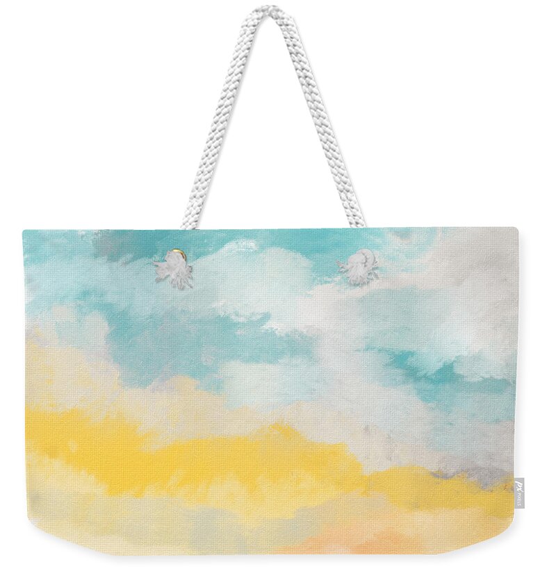 Landscape Weekender Tote Bag featuring the mixed media Sunshine Day- Art by Linda Woods by Linda Woods