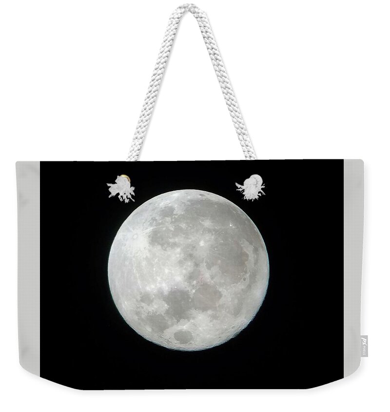 Sky Weekender Tote Bag featuring the photograph Super Moon 2016 by Karen Stansberry