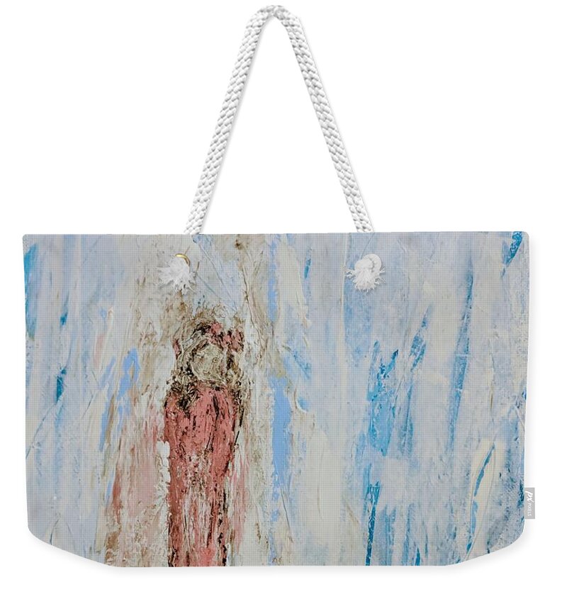 Angel Weekender Tote Bag featuring the painting Sweet Angel in Paradise by Jennifer Nease