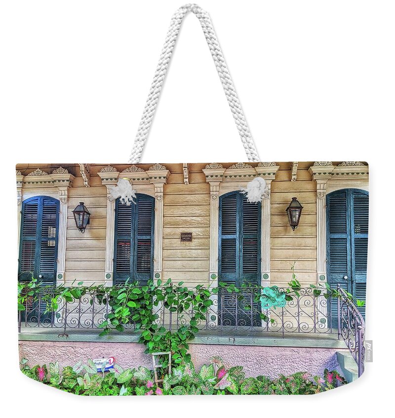 New Orleans Weekender Tote Bag featuring the photograph Sweet Cream and Ivy by Portia Olaughlin