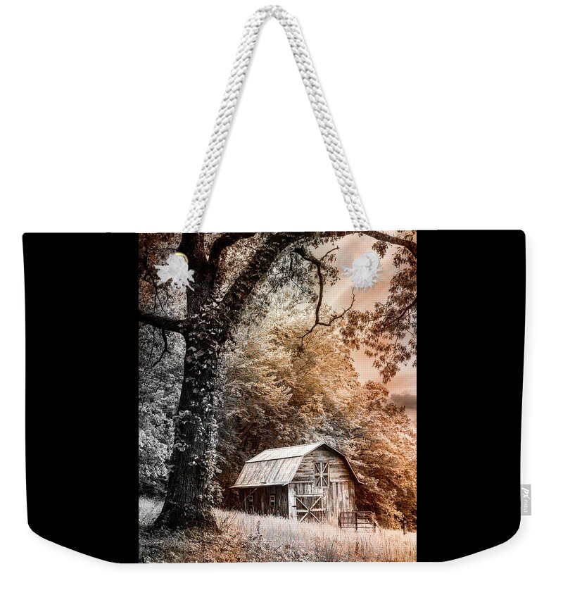 Appalachia Weekender Tote Bag featuring the photograph Sweet Sweet Country in Sepia Tones by Debra and Dave Vanderlaan