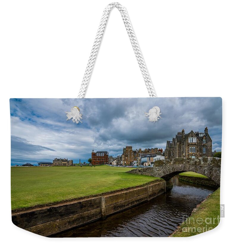 Golf Weekender Tote Bag featuring the digital art Swilcan Burn - The Old Course by Michael Graham