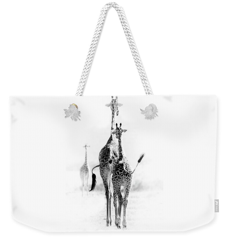Giraffe Weekender Tote Bag featuring the photograph Swish by Diana Andersen