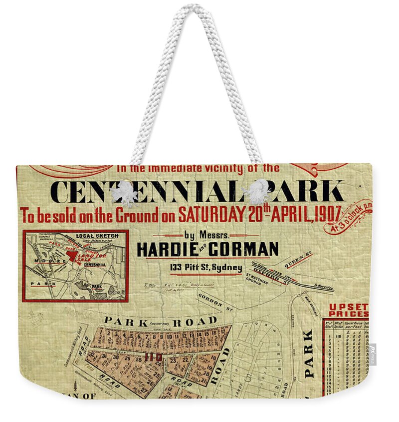 Sydney Australia Weekender Tote Bag featuring the photograph Sydney 1907 by Andrew Fare