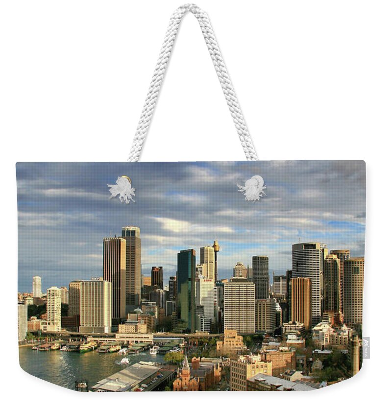 Outdoors Weekender Tote Bag featuring the photograph Sydney Skyline With Circular Quay In by Christopher Chan
