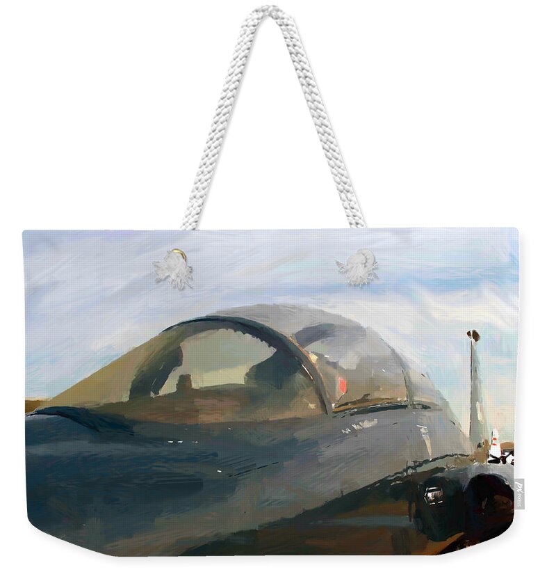 Air Show Weekender Tote Bag featuring the mixed media T-38 by Christopher Reed