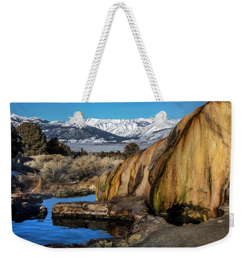  Weekender Tote Bag featuring the photograph Travertine hot spring by John T Humphrey