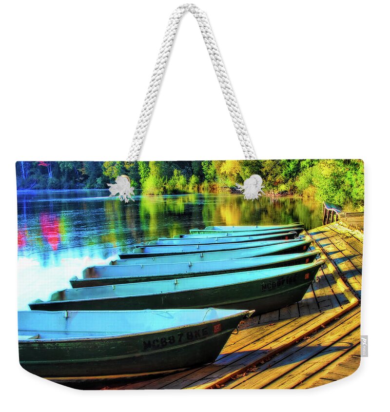 Tahquamenon Falls Weekender Tote Bag featuring the photograph Tahquamenon Falls Boat Dock by Pat Cook
