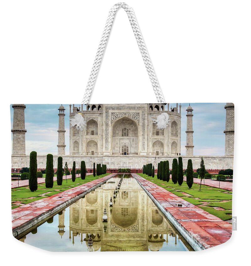 Marble Weekender Tote Bag featuring the photograph Taj Mahal India by Tirc83