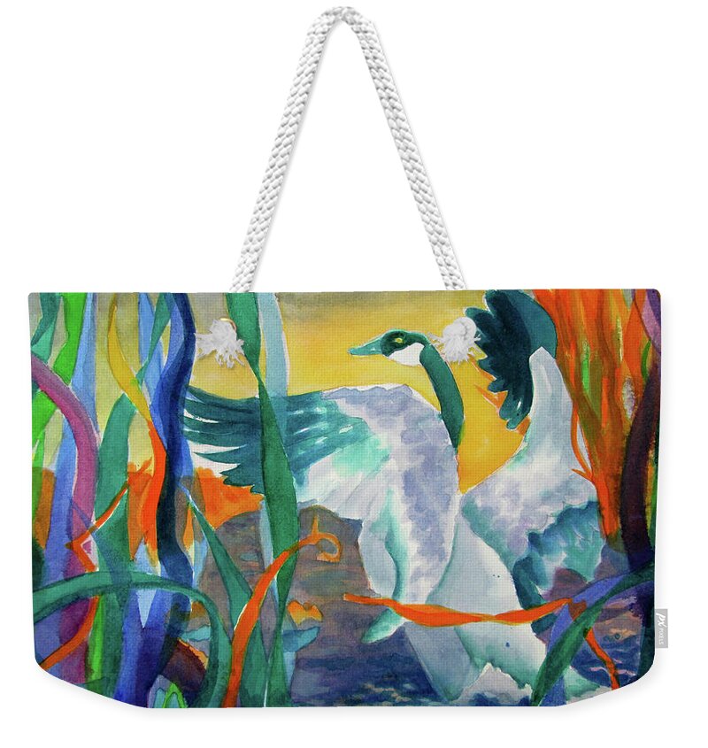 Painting Weekender Tote Bag featuring the painting Take Off by Kathy Braud