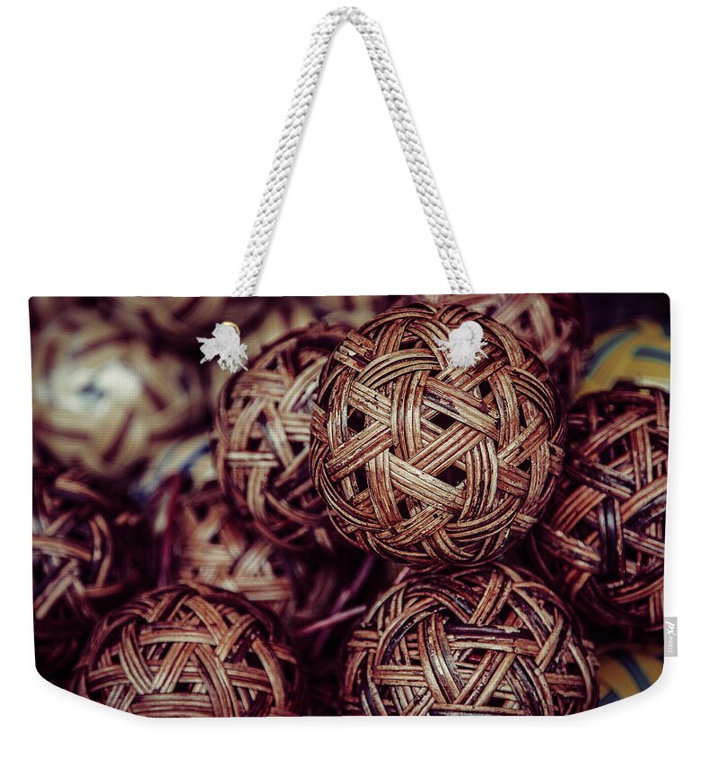 Ball Weekender Tote Bag featuring the photograph Takraw by Nobythai