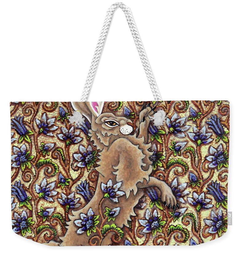 Hare Weekender Tote Bag featuring the painting Tangled Hare 6 by Amy E Fraser
