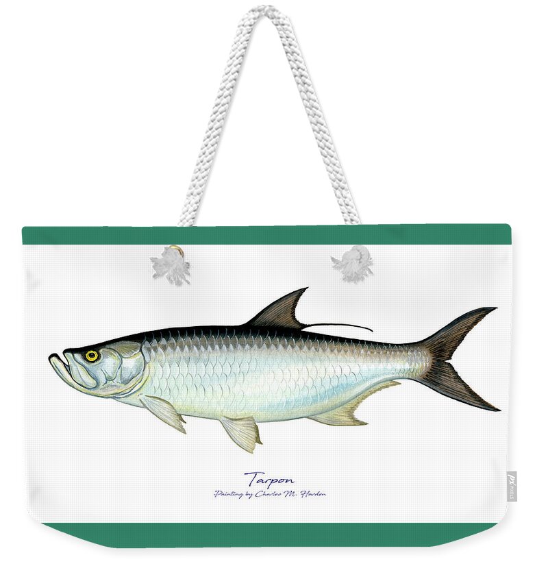Charles Harden Weekender Tote Bag featuring the painting Tarpon by Charles Harden
