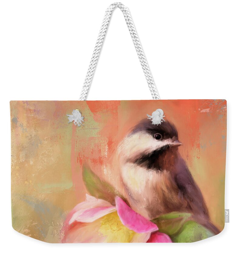 Colorful Weekender Tote Bag featuring the painting Taste of Spring by Jai Johnson