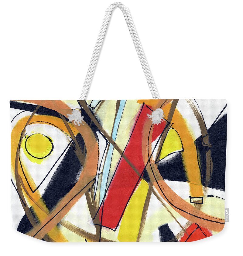 Red Weekender Tote Bag featuring the painting Tea And Oranges by Lynne Taetzsch