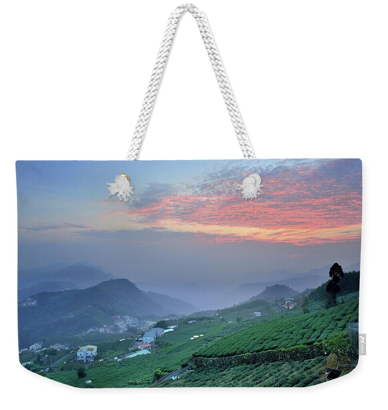 Dawn Weekender Tote Bag featuring the photograph Tea Field by Photo By Vincent Ting