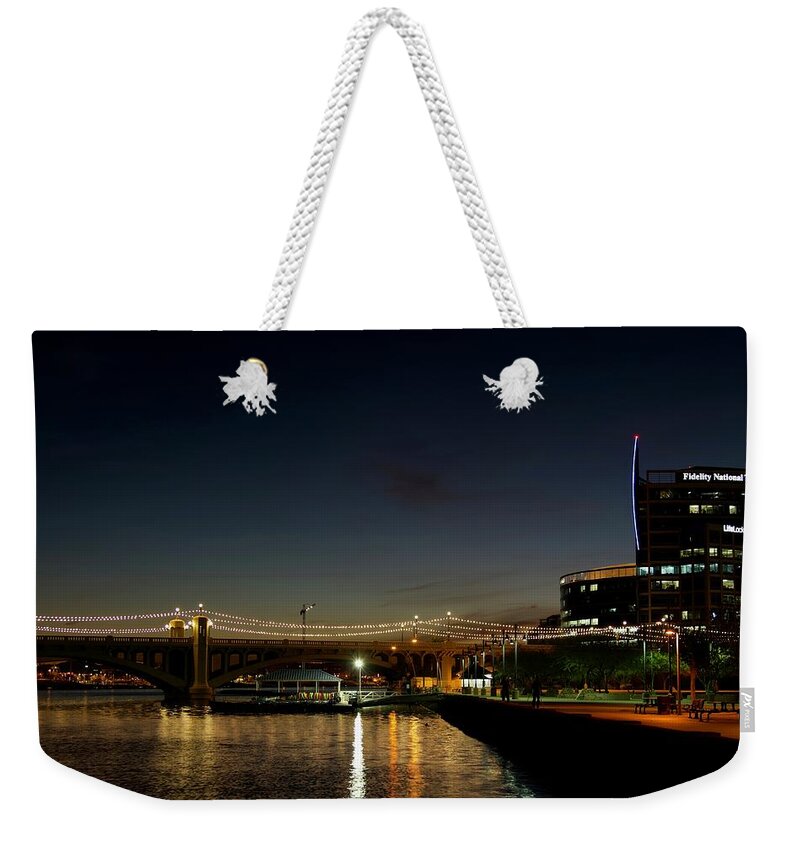 Night Scape Weekender Tote Bag featuring the photograph Tempe at dawn by Nicole Zenhausern