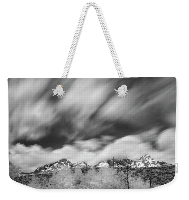Tetons Weekender Tote Bag featuring the photograph Teton Cloudscape by Jon Glaser